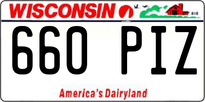 WI license plate 660PIZ