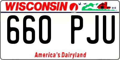WI license plate 660PJU