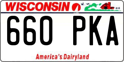 WI license plate 660PKA