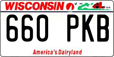 WI license plate 660PKB