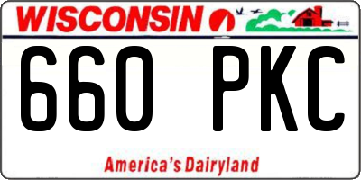WI license plate 660PKC