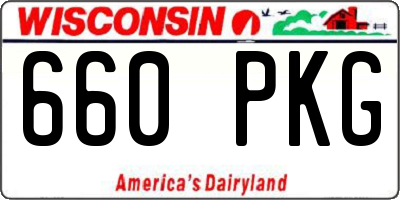 WI license plate 660PKG