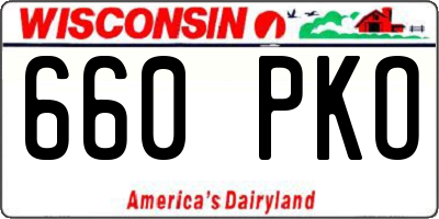 WI license plate 660PKO