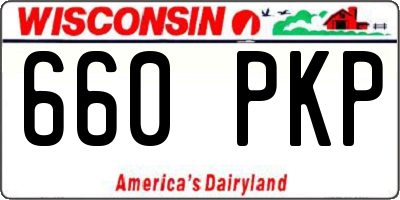WI license plate 660PKP