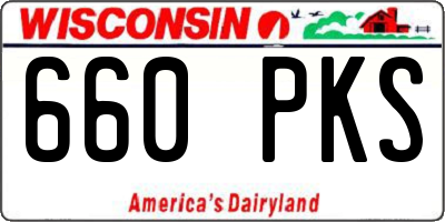 WI license plate 660PKS