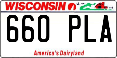 WI license plate 660PLA