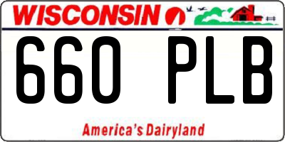 WI license plate 660PLB