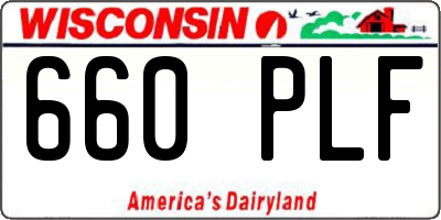 WI license plate 660PLF