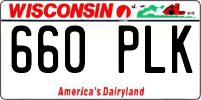 WI license plate 660PLK
