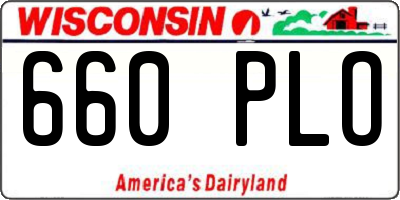 WI license plate 660PLO