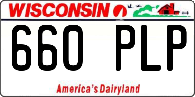 WI license plate 660PLP