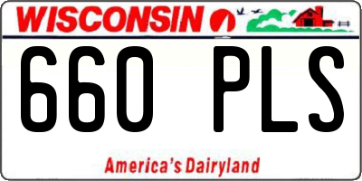 WI license plate 660PLS