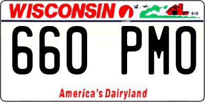 WI license plate 660PMO
