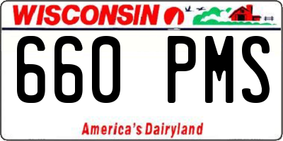 WI license plate 660PMS