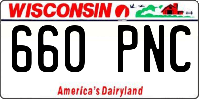 WI license plate 660PNC