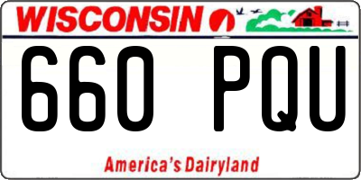 WI license plate 660PQU