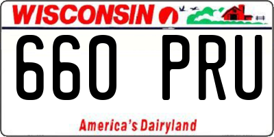 WI license plate 660PRU