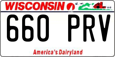 WI license plate 660PRV