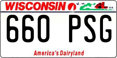 WI license plate 660PSG