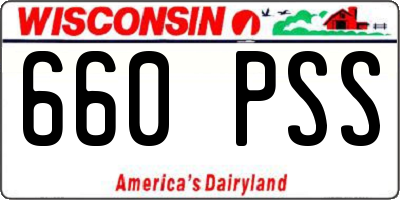 WI license plate 660PSS