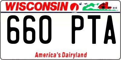 WI license plate 660PTA