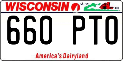 WI license plate 660PTO
