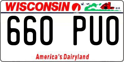 WI license plate 660PUO