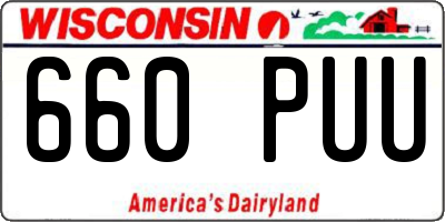 WI license plate 660PUU