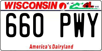 WI license plate 660PWY