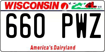 WI license plate 660PWZ