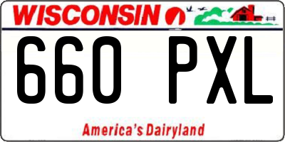 WI license plate 660PXL