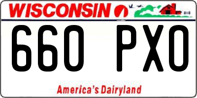 WI license plate 660PXO