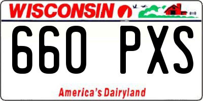 WI license plate 660PXS