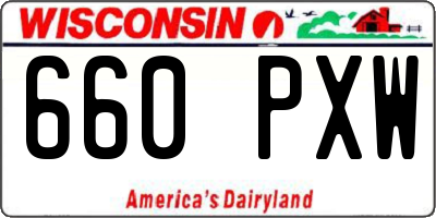 WI license plate 660PXW