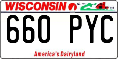 WI license plate 660PYC