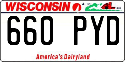 WI license plate 660PYD