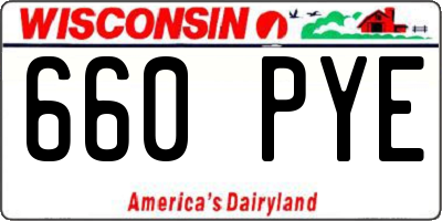 WI license plate 660PYE