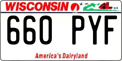 WI license plate 660PYF