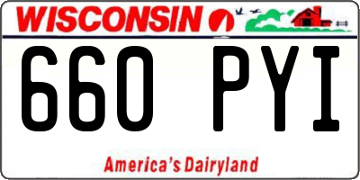 WI license plate 660PYI