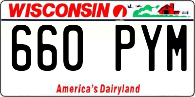 WI license plate 660PYM