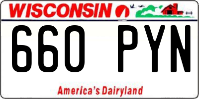 WI license plate 660PYN
