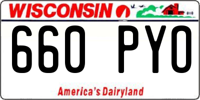 WI license plate 660PYO