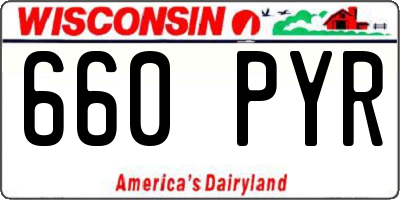 WI license plate 660PYR