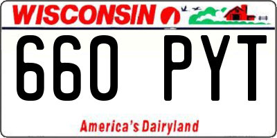 WI license plate 660PYT