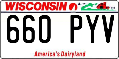 WI license plate 660PYV