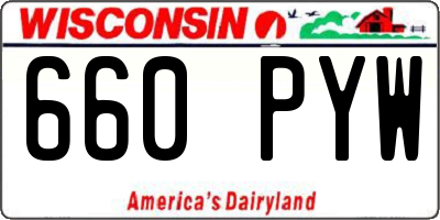 WI license plate 660PYW