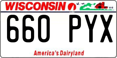 WI license plate 660PYX