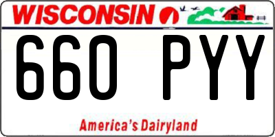 WI license plate 660PYY