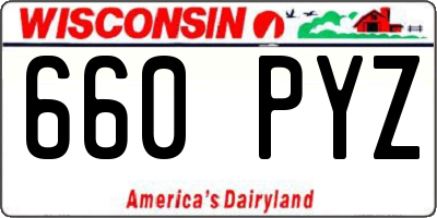 WI license plate 660PYZ