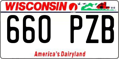 WI license plate 660PZB